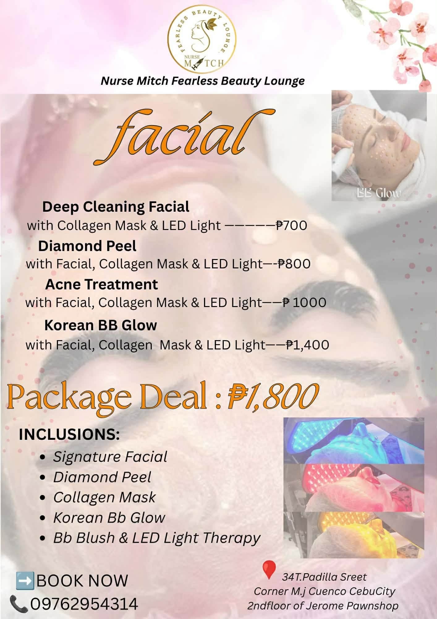 Facial Services price list
